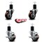 Service Caster 3'' Maroon Poly Wheel Swivel 1-3/4'' Expanding Stem Caster Set 2 Brakes, 4PK SCC-EX20S314-PPUB-MRN-2-TLB-2-134 - alternate 3
